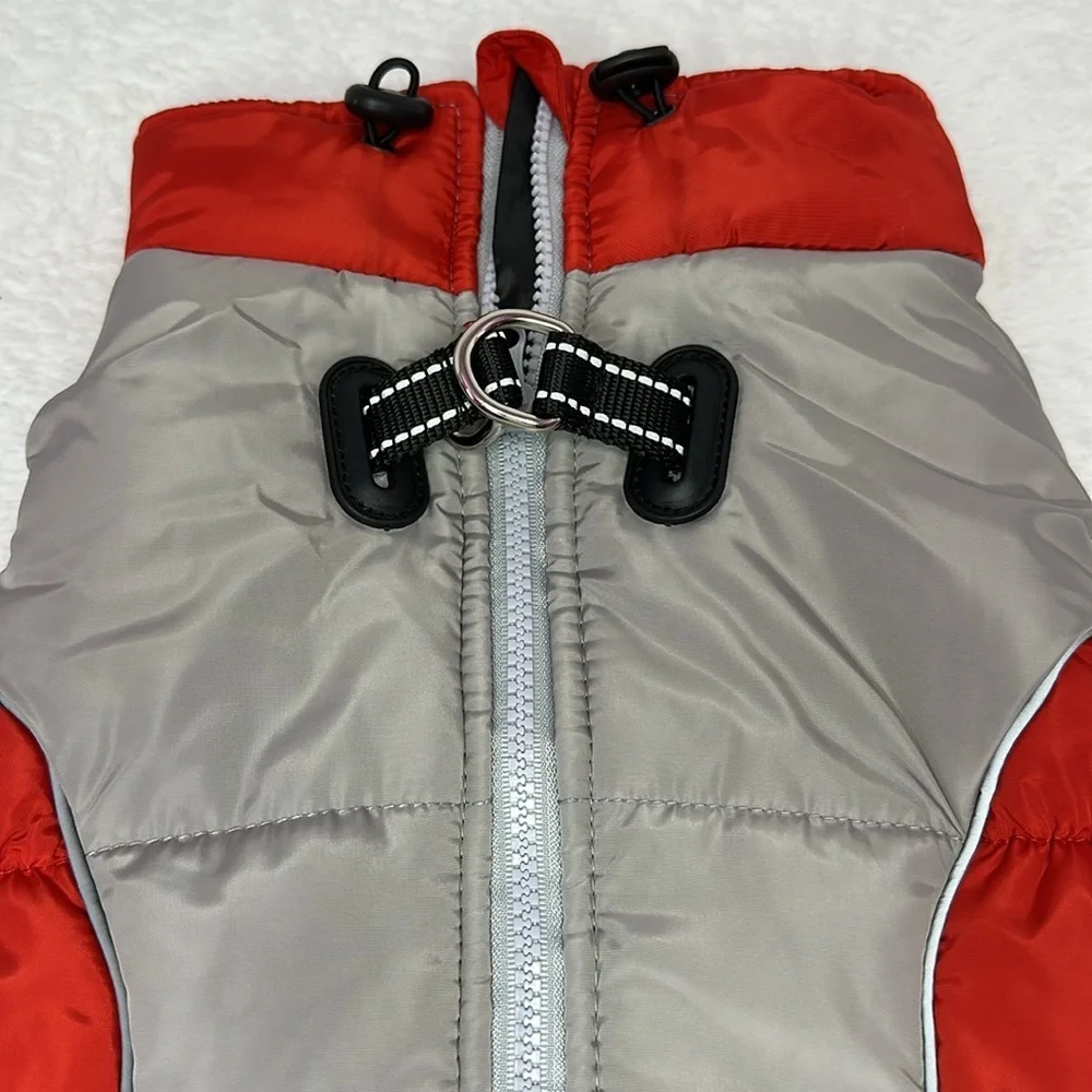 Winter Dog Coat 2XL Red and Gray